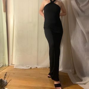 Lauren Ralph Lauren Black Maxi Formal Halter Dress